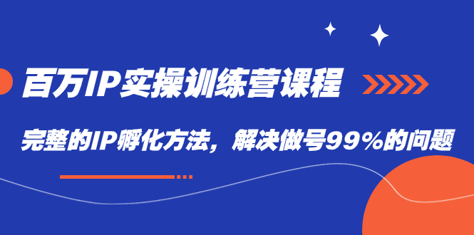 百万IP实战训练营课程，完整的IP孵化方法，解决做号99%的问题-科景网创