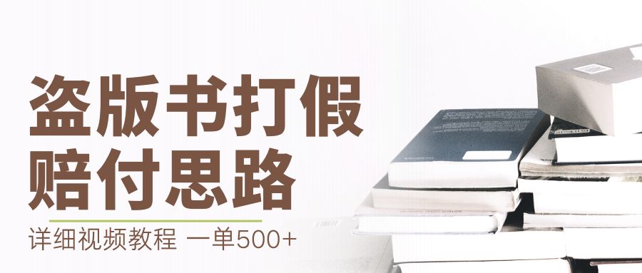 最新盗版书赔付打假项目，一单利润500+【详细玩法视频教程】-科景网创