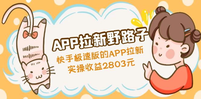 APP拉新野路子：快手极速版的APP拉新赚，实操收益2803元-科景网创