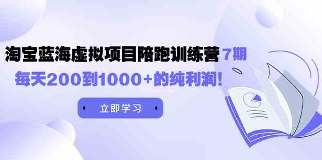 黄岛主《淘宝蓝海虚拟项目陪跑训练营7期》每天200到1000+的纯利润-科景网创