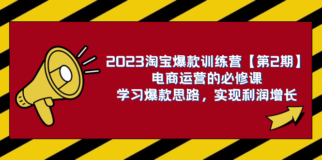 2023淘宝爆款训练营【第2期】电商运营的必修课，学习爆款思路 实现利润增长-科景网创