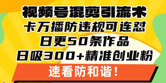 视频号混剪引流技术，500万播放引流17000创业粉，操作简单当天学会-科景网创