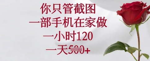 你只管截图，一部手机在家做，一小时120.一天5张【揭秘】-科景网创