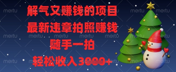 解气又挣钱的项目，最新违章拍照挣钱，随手一拍，轻松收入数张【揭秘】-科景网创