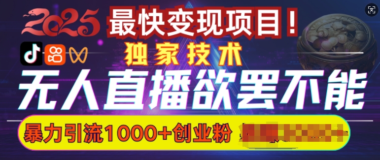 欲罢不能的无人直播引流，超暴力日引流1000+高质量精准创业粉-科景网创