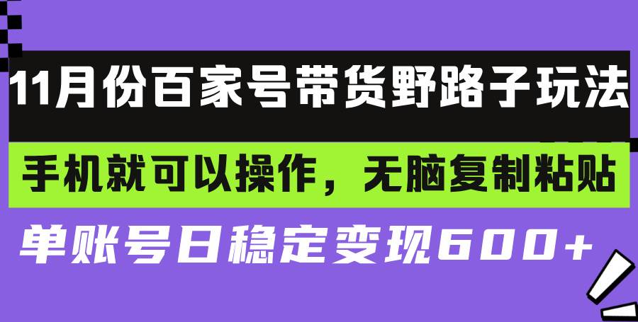 百家号带货野路子玩法 手机就可以操作，无脑复制粘贴 单账号日稳定变现…-科景网创