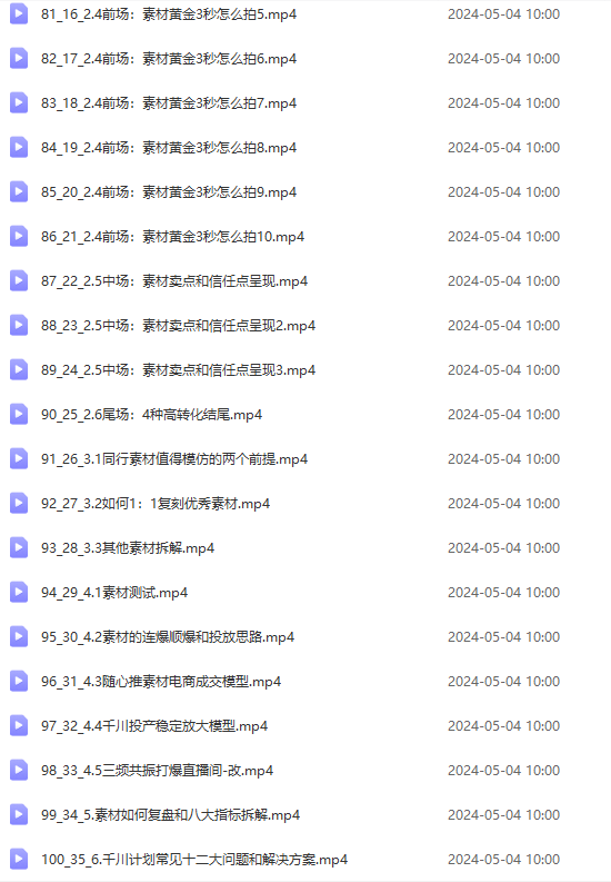 2024单品正价起号，直播素材投流选品：选品课+投流课+素材课+卡首屏/100节-科景网创