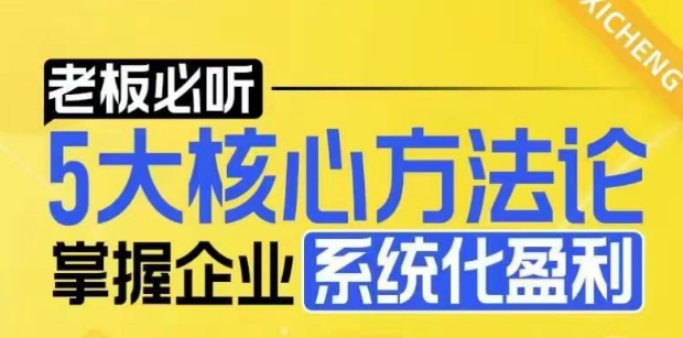 【老板必听】5大核心方法论，掌握企业系统化盈利密码-科景网创