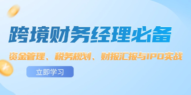 跨境 财务经理必备：资金管理、税务规划、财报汇报与IPO实战-科景网创