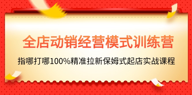 全店动销-经营模式训练营，指哪打哪100%精准拉新保姆式起店实战课程-科景网创