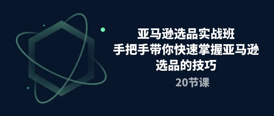 亚马逊选品实战班，手把手带你快速掌握亚马逊选品的技巧（20节课）-科景网创