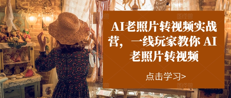 AI老照片转视频实操训练营，一线玩家教你AI老照片转视频-科景网创