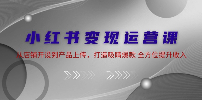 小红书变现运营课：从店铺开设到产品上传，打造吸睛爆款 全方位提升收入-科景网创