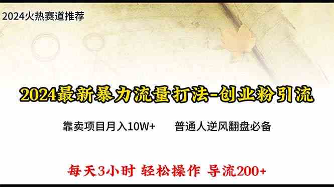 2024年最新暴力流量打法，每日导入300+，靠卖项目月入10W+-科景网创