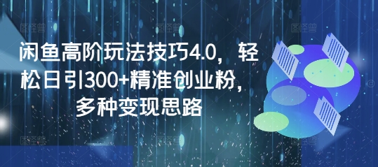 闲鱼高阶玩法技巧4.0，轻松日引300+精准创业粉，多种变现思路-科景网创