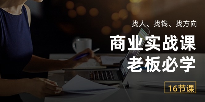 商业实战课【老板必学】：找人、找钱、找方向（16节课）-科景网创
