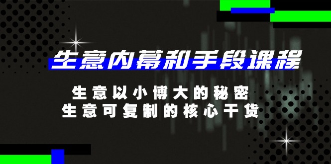 生意 内幕和手段课程，生意以小博大的秘密，生意可复制的核心干货-20节-科景网创