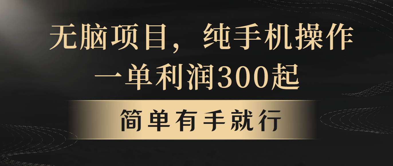 无脑项目，一单几百块，轻松月入5w+，看完就能直接操作-科景网创