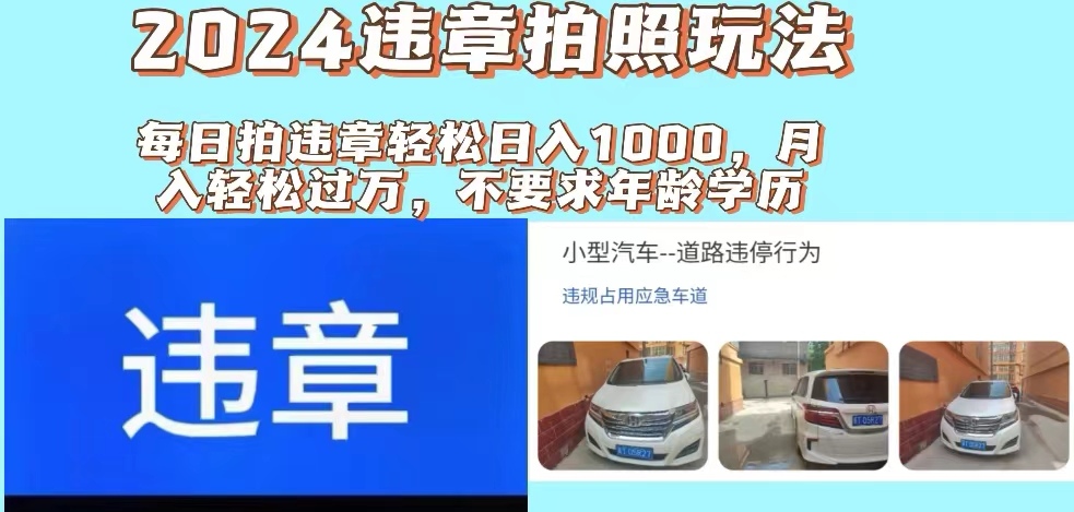 2024违章拍照新玩法，推广躺赚+拍照赚钱双模式，日入1000+-科景网创