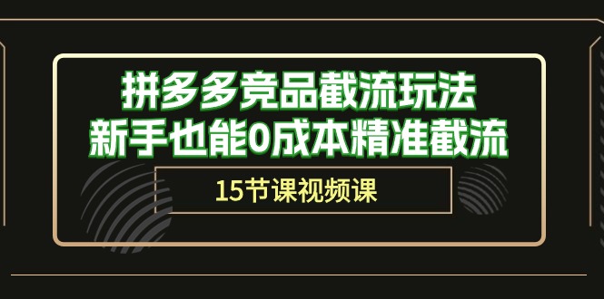 拼多多竞品截流玩法，新手也能0成本精准截流（15节课）-科景网创