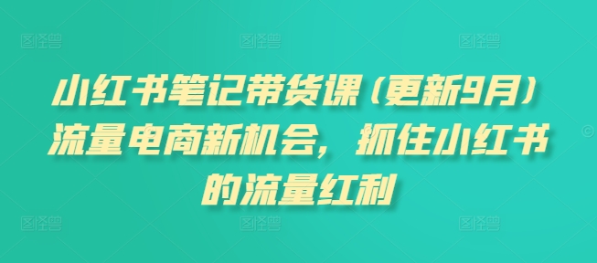 小红书笔记带货课(更新25年2月)流量电商新机会，抓住小红书的流量红利-科景网创