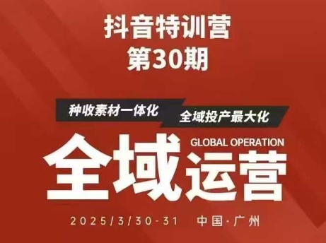 抖音特训营第30期线下培训资料，没有录音视频，正版整理的脑图资料及学员总结核心点-科景网创