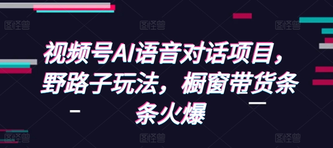 视频号AI语音对话项目，野路子玩法，橱窗带货条条火爆-科景网创