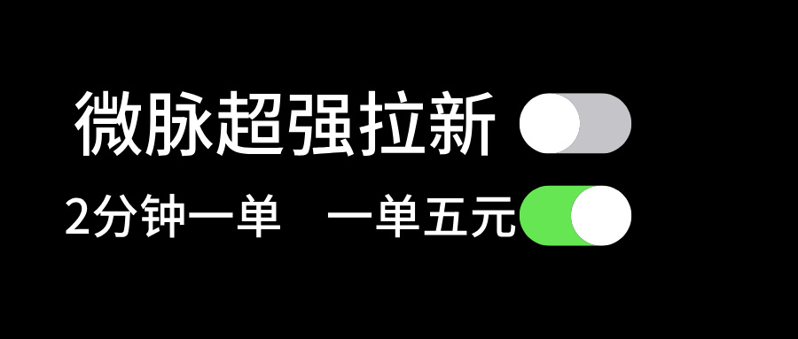 微脉超强拉新， 两分钟1单， 一单利润5块，适合小白-科景网创