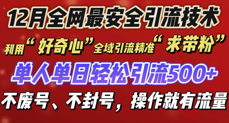 12 月份全网最安全引流创业粉技术来袭，不封号不废号，有操作就有流量【揭秘】-科景网创