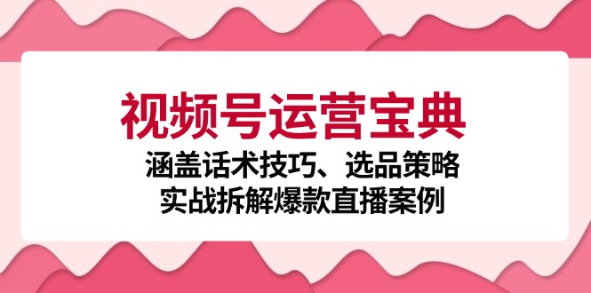 视频号运营宝典：涵盖话术技巧、选品策略、实战拆解爆款直播案例-科景网创