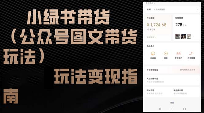 （12902期）小绿书带货（公众号图文带货玩法）玩法变现指南-科景网创