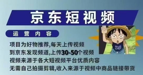 京东短视频带货课，无需自己拍摄剪辑，保姆式教学，两天快速上手-科景网创