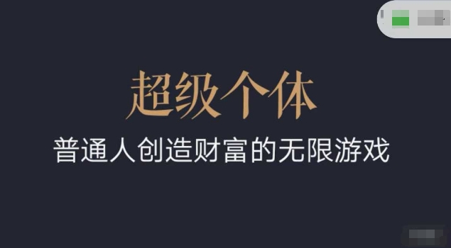 超级个体2024-2025翻盘指南，普通人创造财富的无限游戏-科景网创