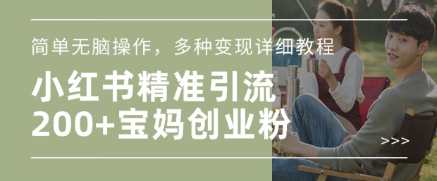 小红书混剪日引200+宝妈创业粉，简单无脑操作，多种变现详细教程-科景网创