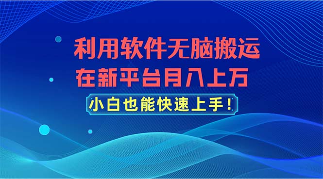 利用软件无脑搬运，在新平台月入上万，小白也能快速上手-科景网创