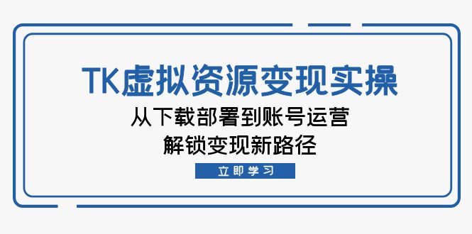 TK虚拟资源变现实操：从下载部署到账号运营，解锁变现新路径-科景网创