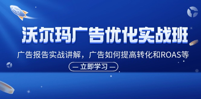 沃尔玛广告优化实战班，广告报告实战讲解，广告如何提高转化和ROAS等-科景网创