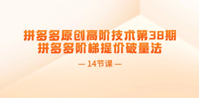 拼多多原创高阶技术第38期，拼多多阶梯提价破量法（14节课）-科景网创