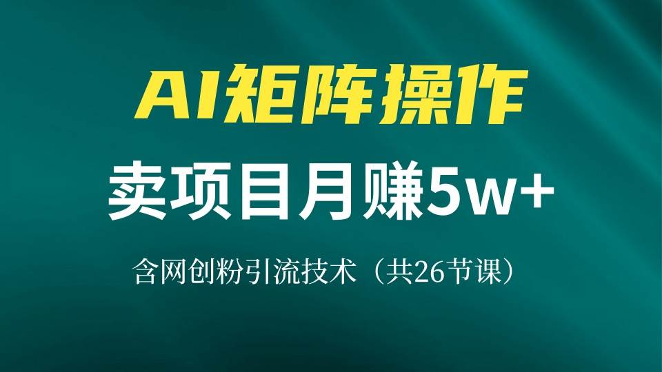 网创IP打造课，借助AI卖项目月赚5万+，含引流技术（共26节课）-科景网创