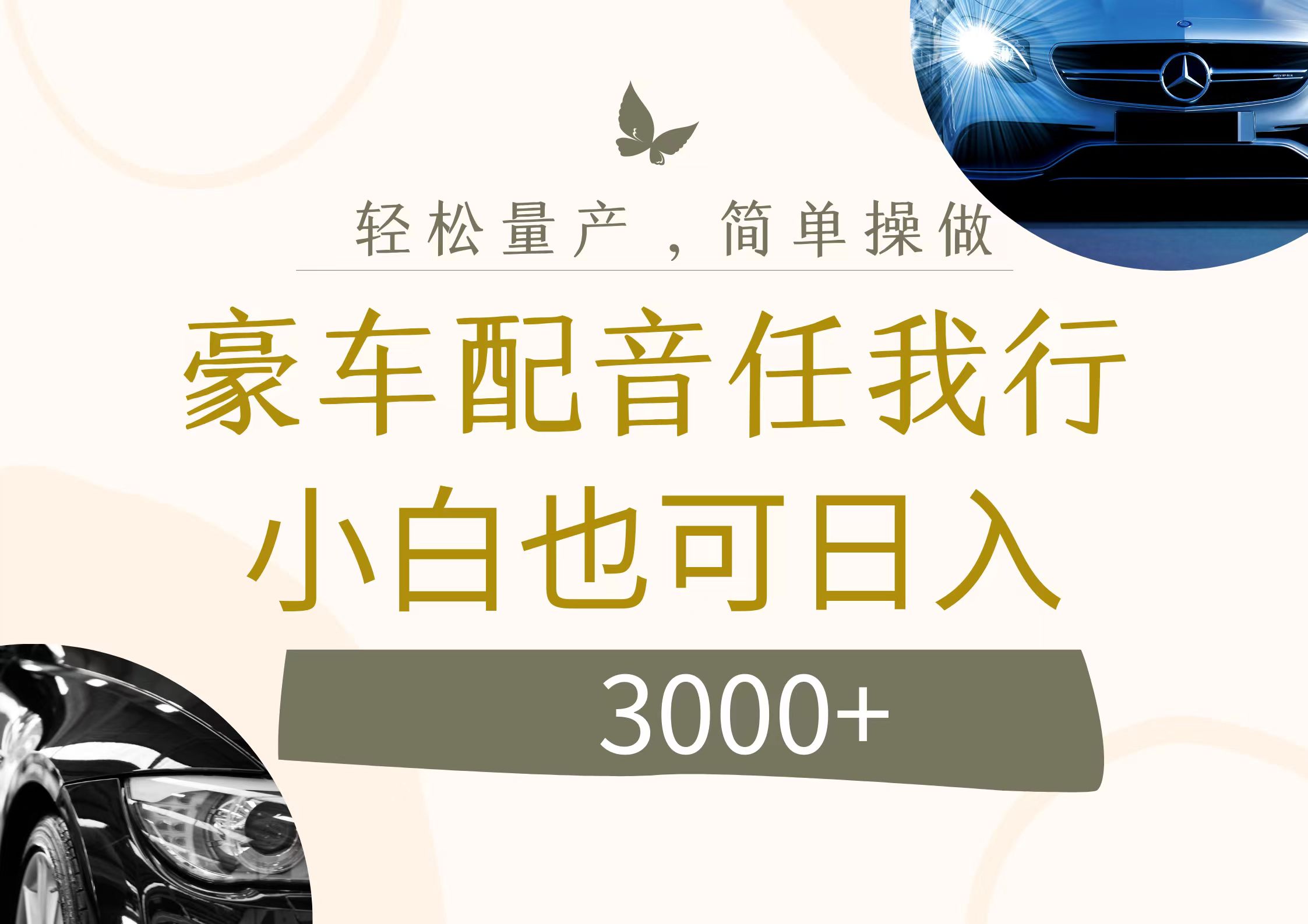 不为人知的暴力小项目，豪车配音，日入3000+-科景网创