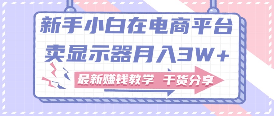 新手小白如何做到在电商平台卖显示器月入3W+，最新赚钱教学干货分享-科景网创