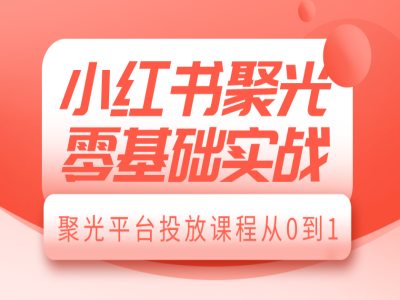 小红书聚光零基础实战，聚光平台投放课程从0到1-科景网创