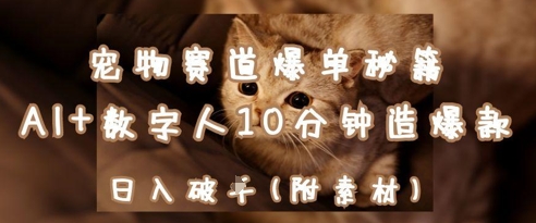 宠物赛道爆单秘籍：AI+数字人10分钟造爆款，日入1k-科景网创