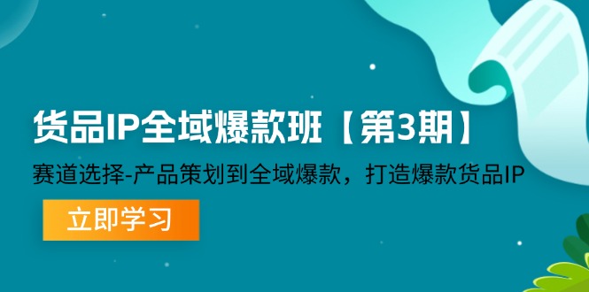 货品-IP全域爆款班【第3期】赛道选择-产品策划到全域爆款，打造爆款货品IP-科景网创