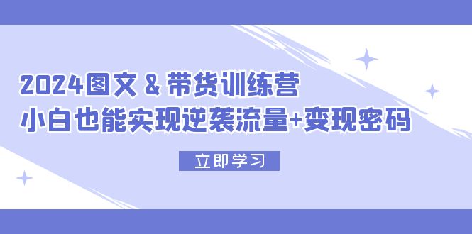 2024 图文+带货训练营，小白也能实现逆袭流量+变现密码-科景网创