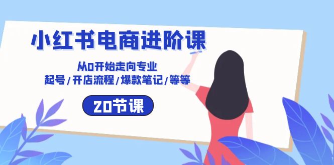 小红书电商进阶课：从0开始走向专业 起号/开店流程/爆款笔记/等等（20节）-科景网创