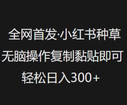 全网首发，小红书种草无脑操作，复制黏贴即可，轻松日入3张-科景网创