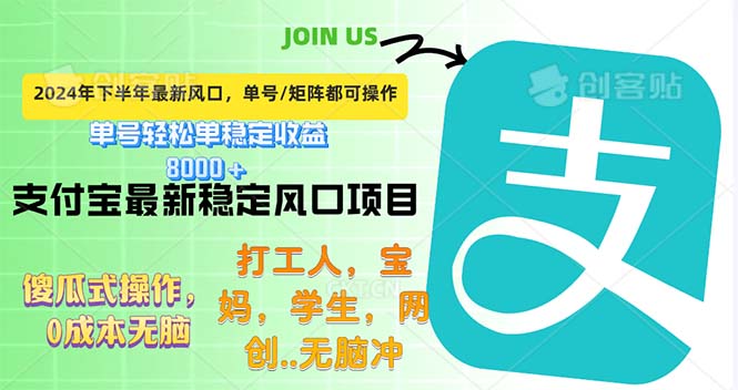 下半年最新风口项目，支付宝最稳定玩法，0成本无脑操作，最快当天提现…-科景网创