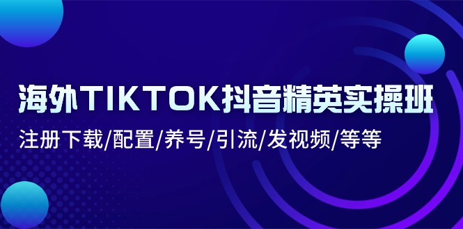 海外TIKTOK抖音精英实操班:注册下载/配置/养号/引流/发视频/等等-科景网创