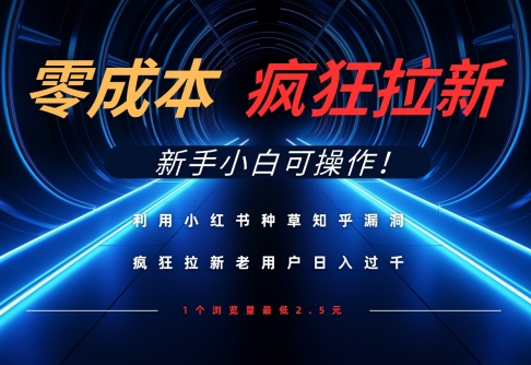 利用小红书种草知乎漏洞，零成本疯狂拉新日入数张，新手小白可操作-科景网创